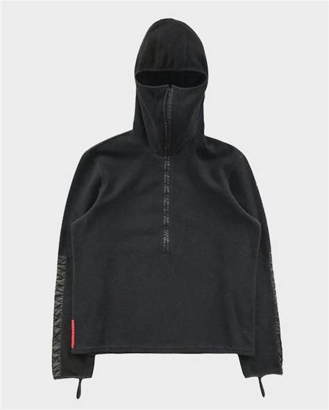 Prada AW1999 Rare Ninja Fleece Pullover Hoodie 